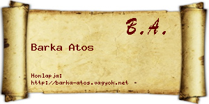 Barka Atos névjegykártya
